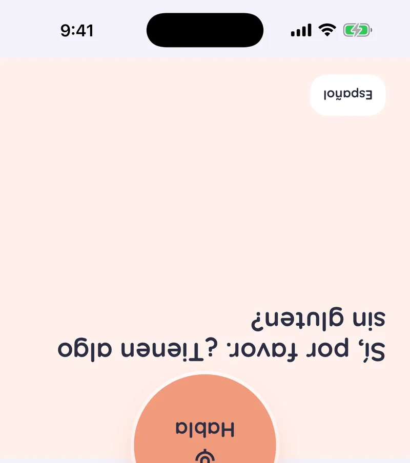 The face-to-face layout, with the other person's half turned upside down